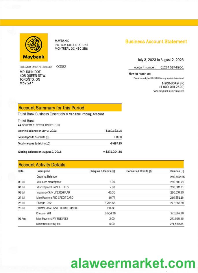 MAYBANK bank statement